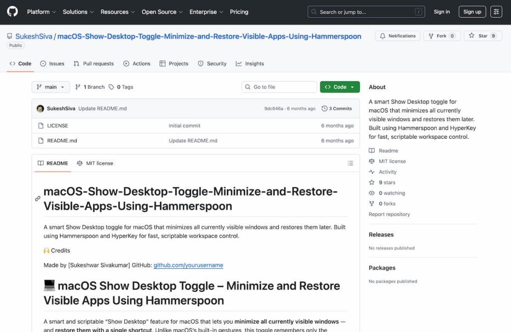 Hammerspoon. Аналог Win + D на Mac