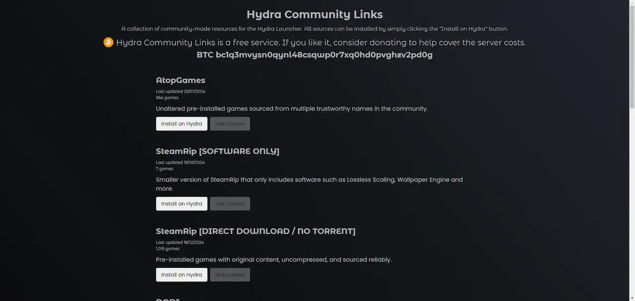 Hydra Community Links Hydra Community Links